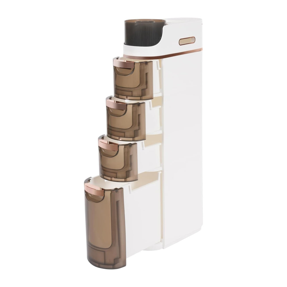 4 Tiers Slim Bathroom Storage Cabinet, Drawer Narrow Slim Storage Cart with T...