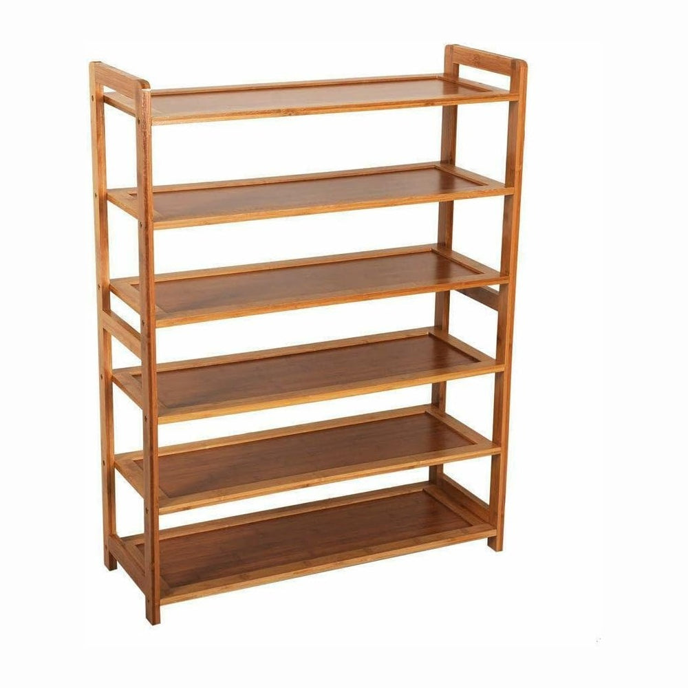 6 Layers Bamboo Shelf Tier 6 Wood Home Furniture Entryway Storage Rack Shoe