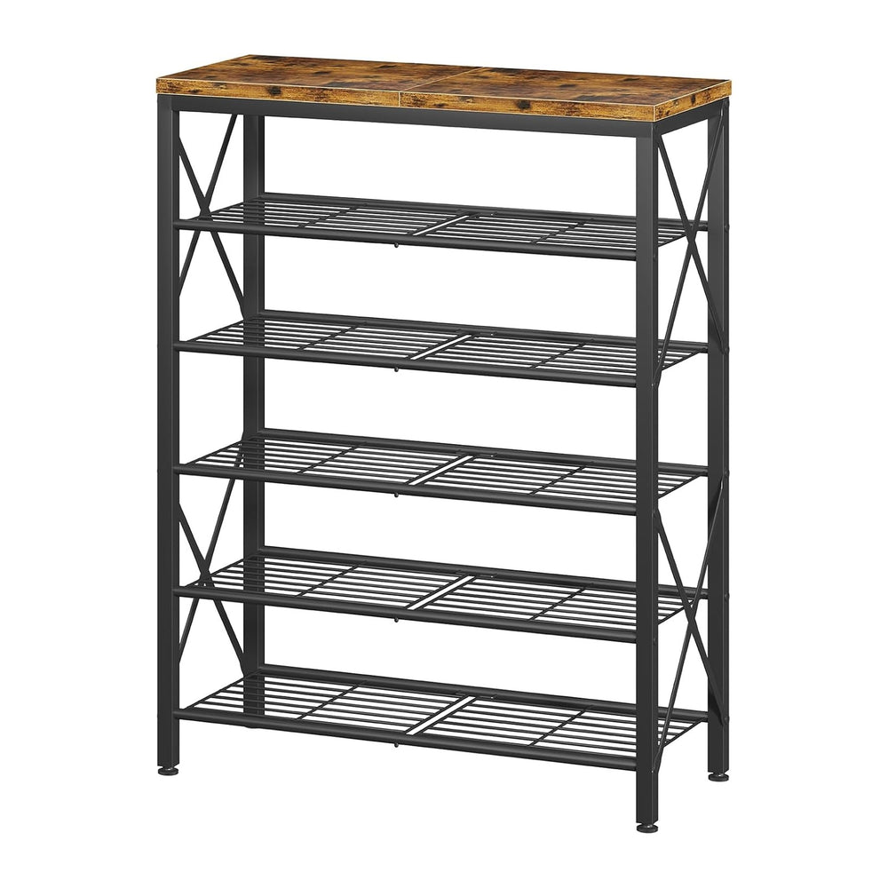 6-Tier Shoe Rack Organizer, Large Capacity Shoe Shelf with Metal Shelves, Hol...