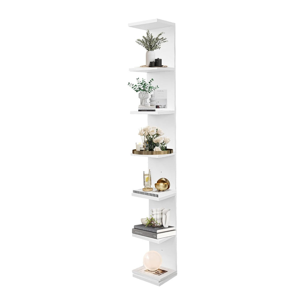 7 Tier Wall Shelf Unit,Vertical Column Floating Storage Home Decor Organizer,...