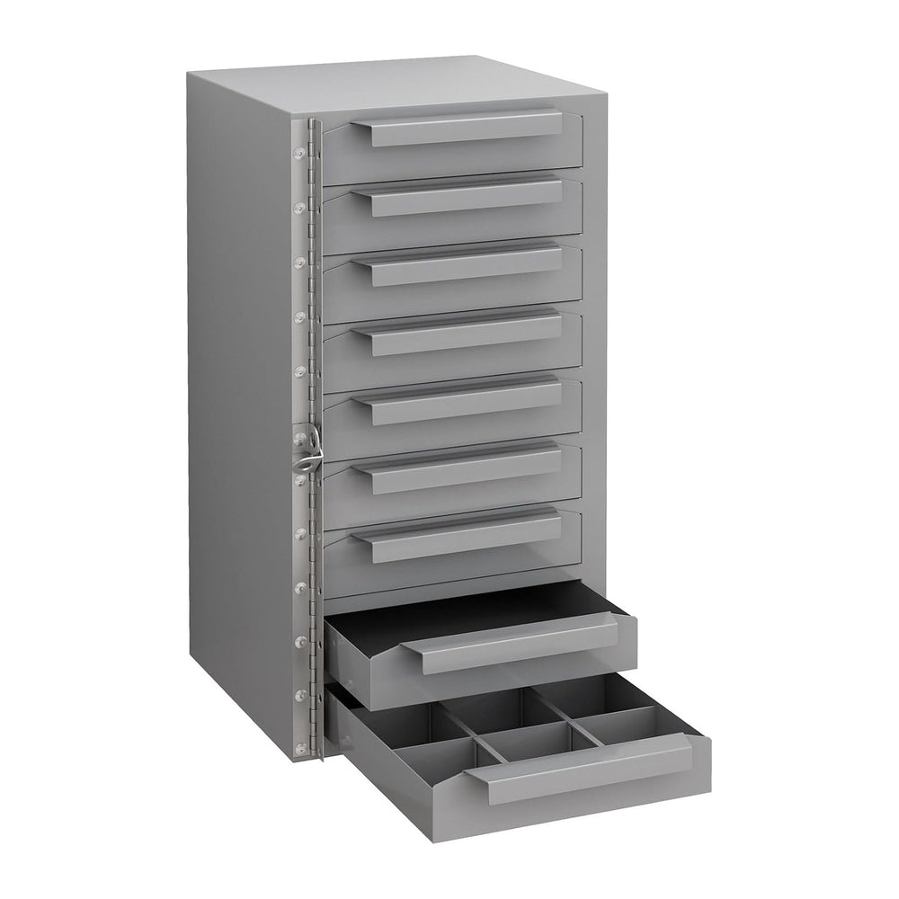 9-Drawer Storage Cabinet, Lockable Steel Parts Cabinet Bolt Bin
