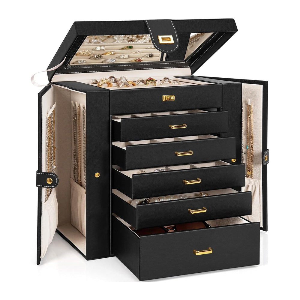 AKOZLIN 6-Tier Jewelry Box Organizer 5 Drawers Jewelry Storage Case