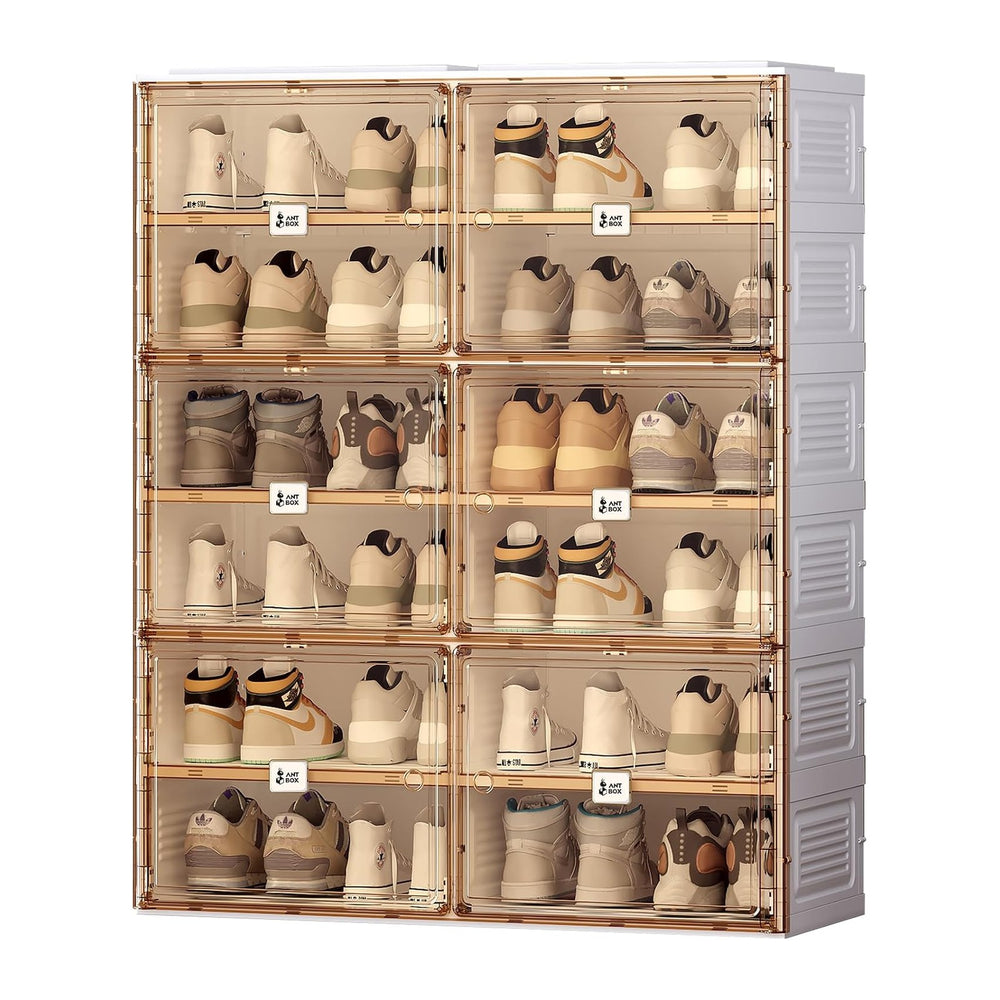 ANTBOX Portable Shoe Rack Organizer for Closet Entryway, Stackable Sneaker St...