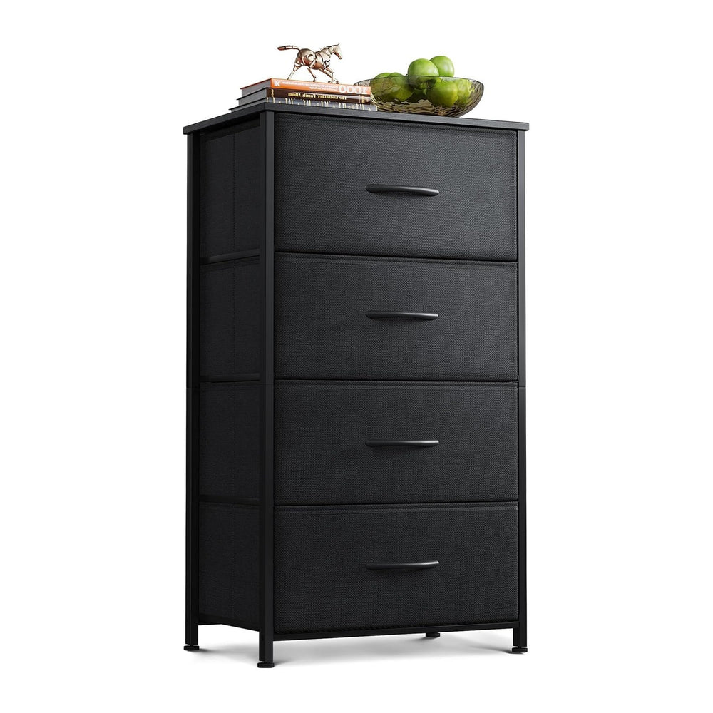 AODK Small Dresser for Bedroom with 4 Storage Drawers, Black