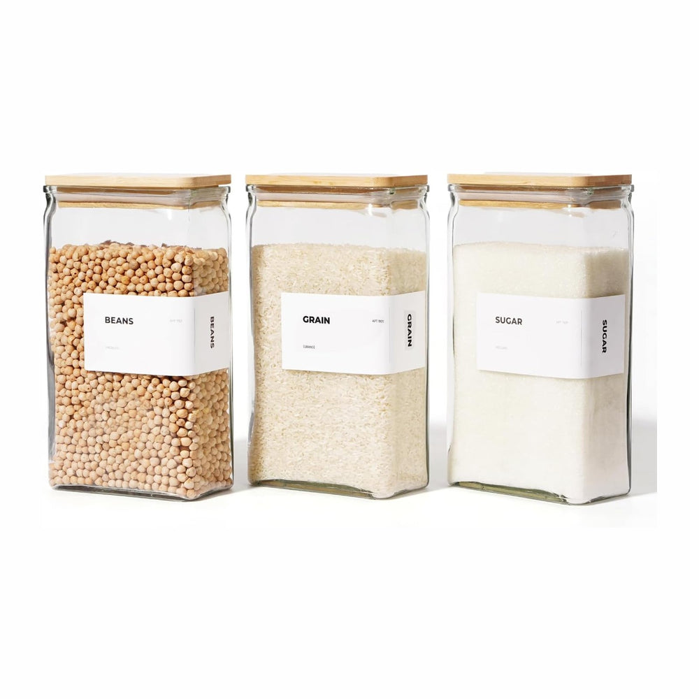 APT 1101 Glass Storage Jars with Bamboo Lid, glass canisters with airtight li...