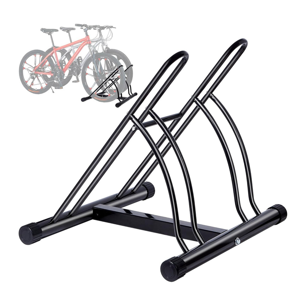 Bike Rack – Dual Bicycle Stand for Mountain, Road Bikes-Two Bike Parking Gara...