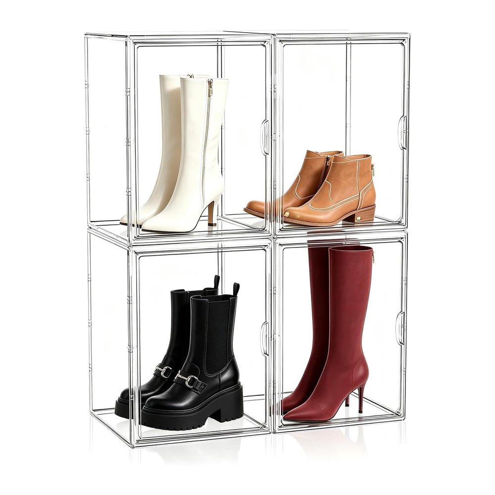 Boot Storage Organizer Tall Boot Storage Box, 4 Pack