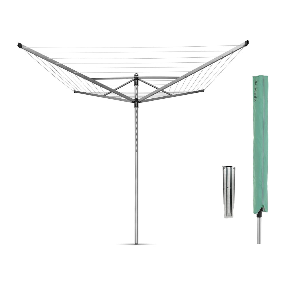 Brabantia Lift-O-Matic Outdoor 4 Arm Clothesline (197 ft/Ø 1.8") Height ...