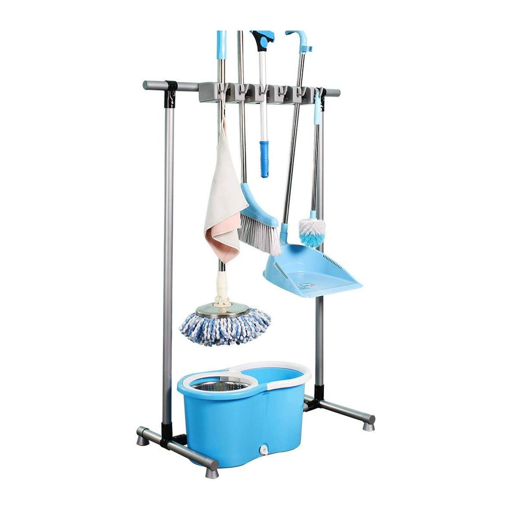 Broom Mop Holder Floor-Mounted mop Rack Cleaning Tool storage