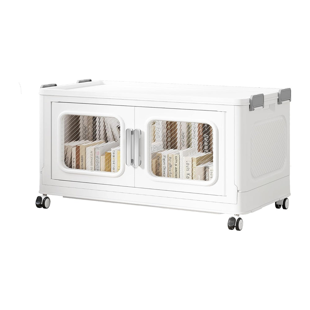 BROVIEW 150 Qt/38 Gal Stackable Storage Bins with Lids, 1 Pack, White