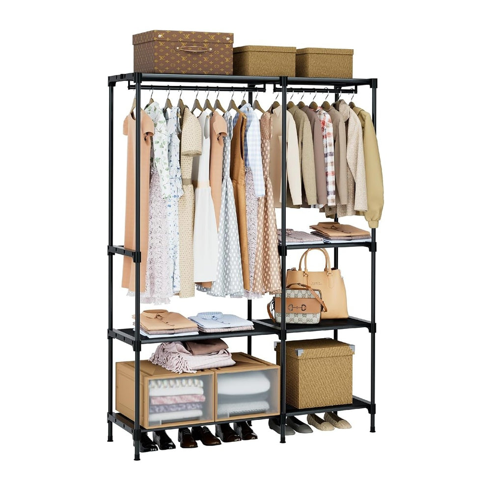 Clothes Rack, Portable Closet, 44.9 Inch Large Capacity Wardrobe Closet