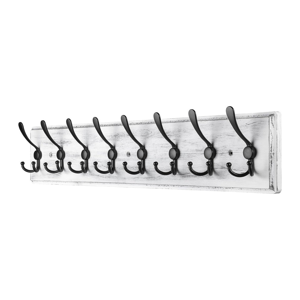 Coat Rack Wall Mount, Wooden Heavy Duty Coat Rack for Wall,8 Triple Coat Hang...