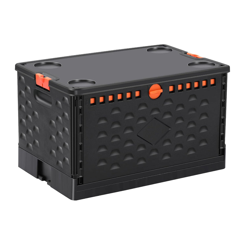 Collapsible Storage Bin with Lid Heavy Duty 16 Gallon Stackable Milk Crate
