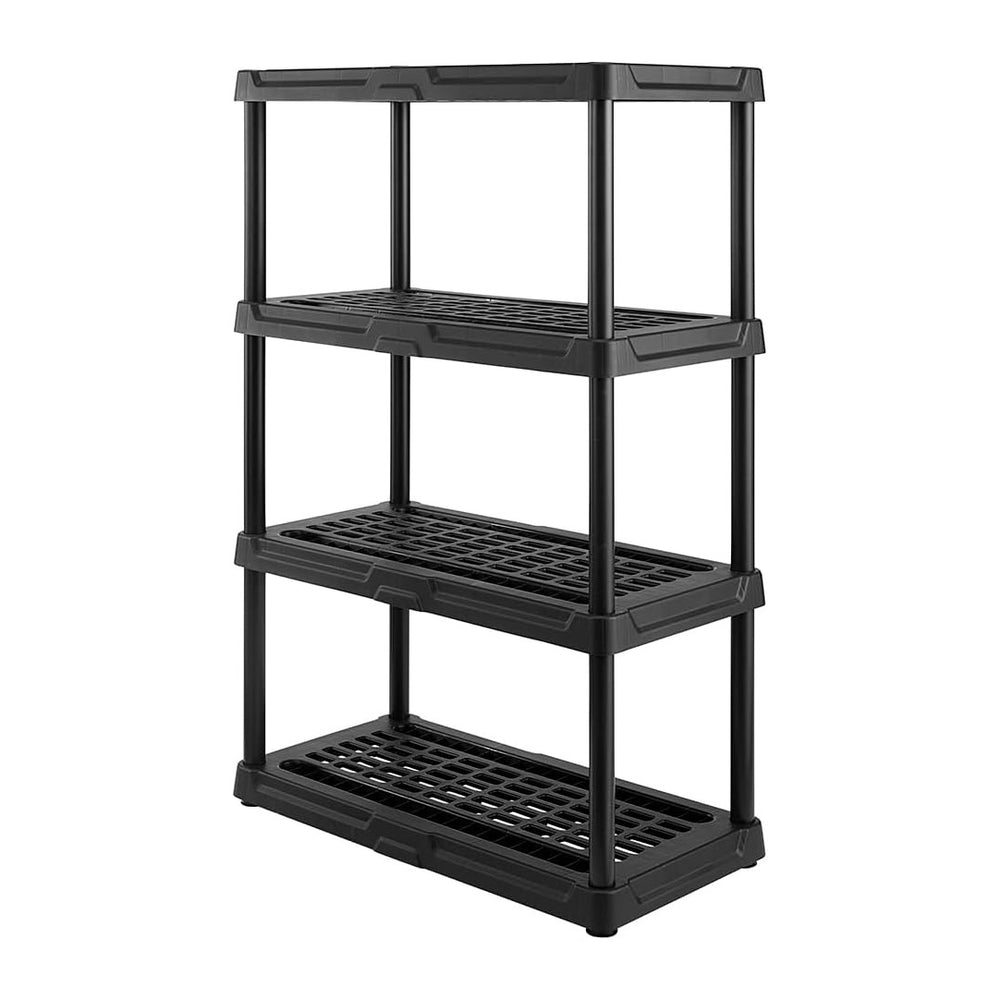 CX 4-Tier Plastic Storage Shelving Unit, Heavy Duty, 150lbs Per Shelf Capacity