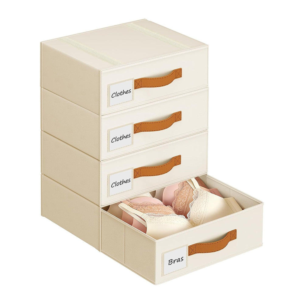 DIMJ Underwear Drawer Organizer, Stackable Bra Organizer for Closet, 4 Pack, ...