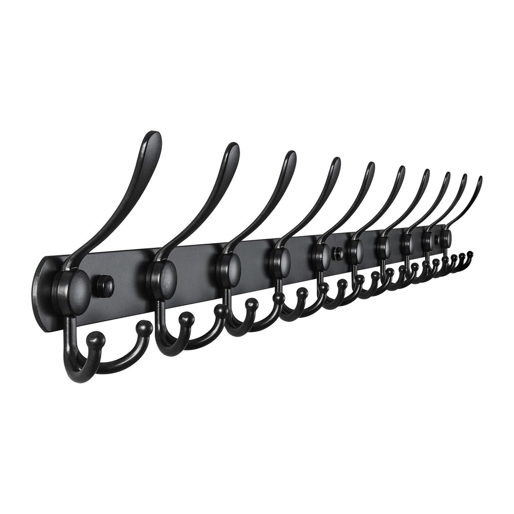 Dseap Coat Rack Wall Mount - 38” Long 10-Tri-Hooks Heavy Duty Coat Hanger Rai...