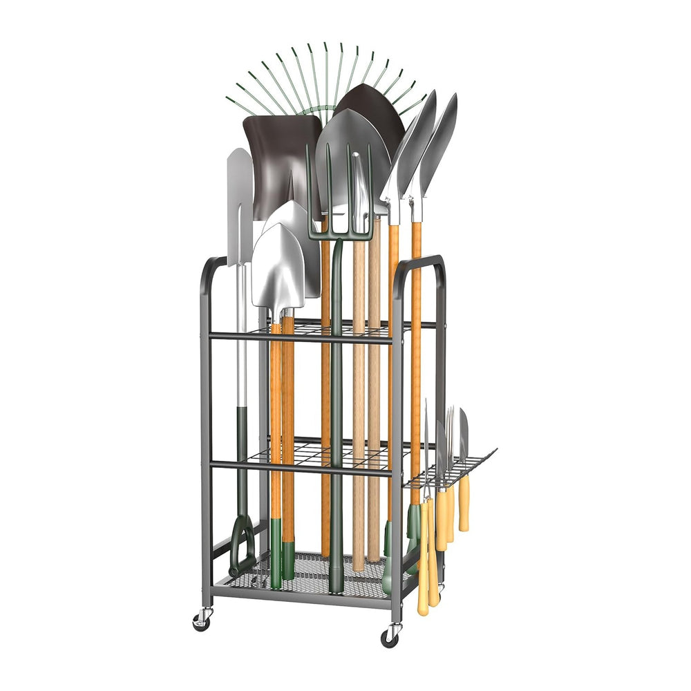 EVERHANGER Garden Tool Organizer and Storage, Yard Tool Stand Garage Tool
