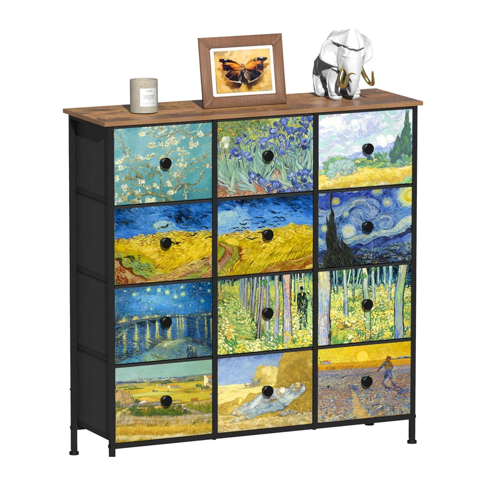 EXOTICA Dresser for Bedroom with 12 Drawers Tall Dresser & Chest of Drawe...