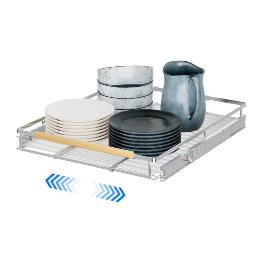 Expandable Sliding Basket Drawer, Pull-Out Cabinet Organizer, Heavy Duty Slid...