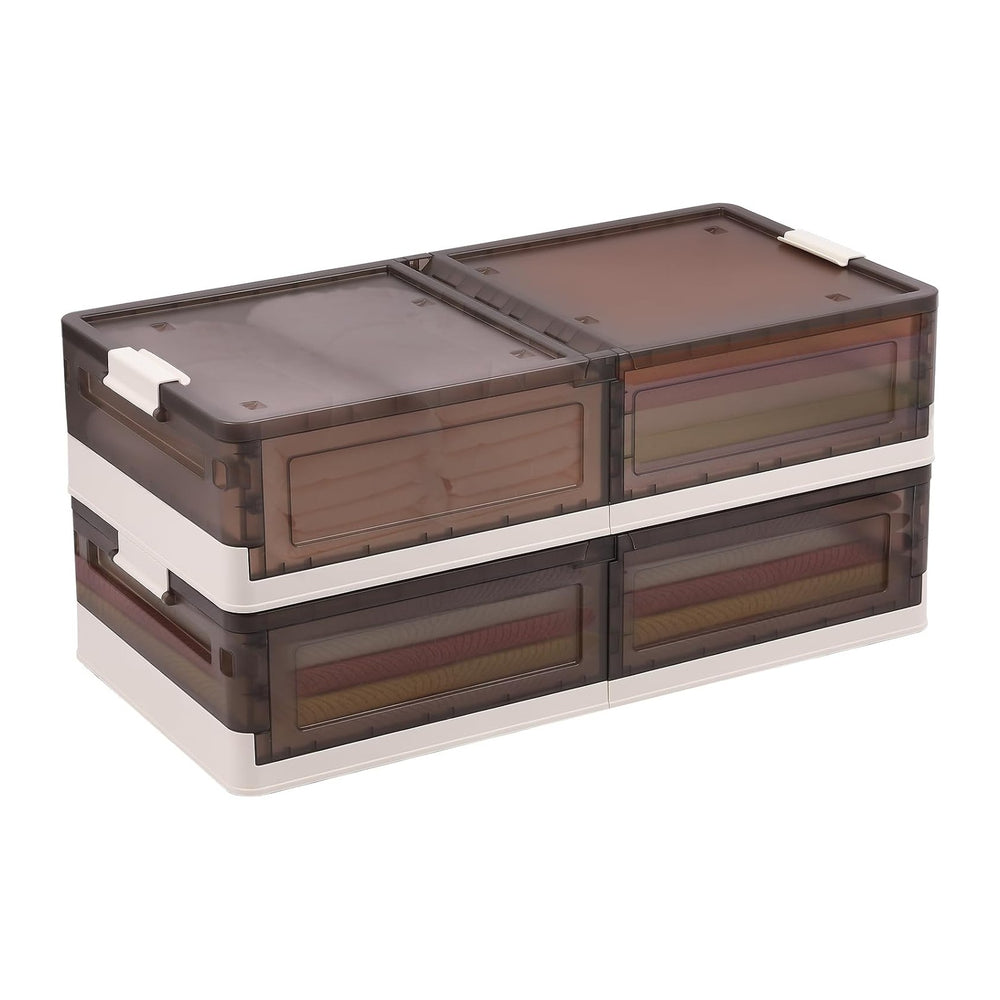 FAHKNS 2 Pack Under Bed Storage with Wheels, 15.2Gal Stackable Under Bed Stor...