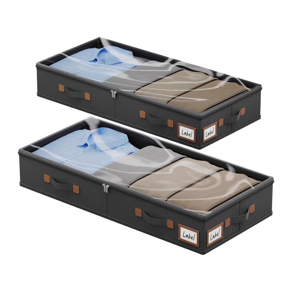 FHSQX Under Bed Storage Container 2Pack 4.5 Inches Low Profile Under-bed Orga...