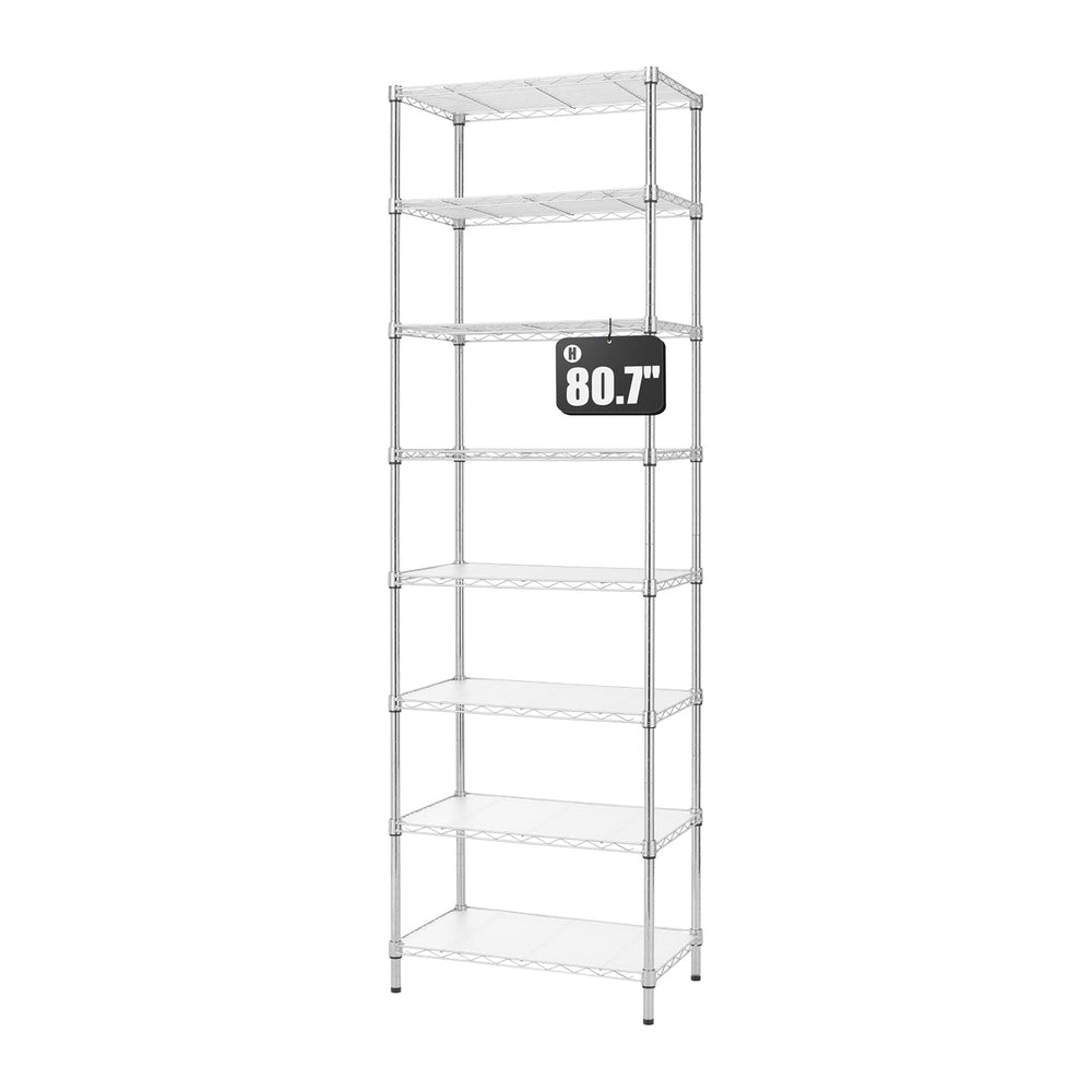 Finnhomy 8-Tier Wire Shelving Unit Adjustable Steel Wire Rack Shelving, 80.7 ...