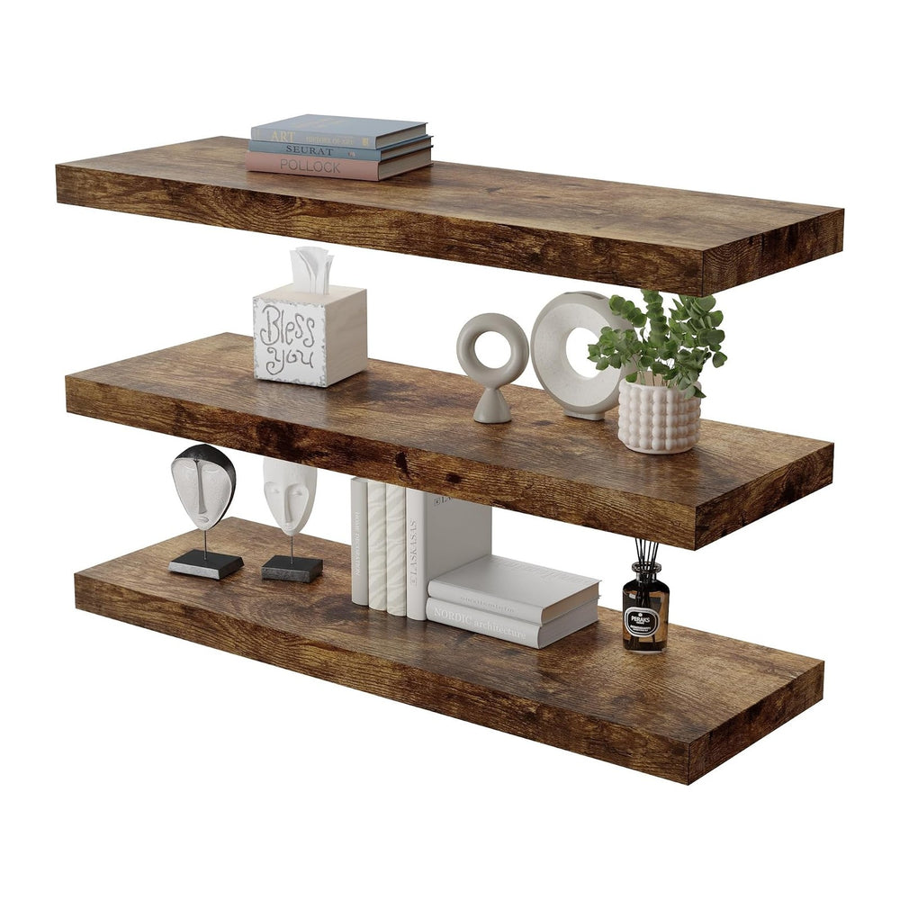 Floating Shelf, Set of 3 Wall Shelf, 30 in W x 12.75 in D x 2 in H Wooden Flo...