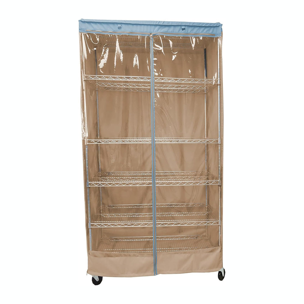 Formosa Covers Premium Clear Front Wire Shelf Cover Beige Khaki Blue - Heavy-...
