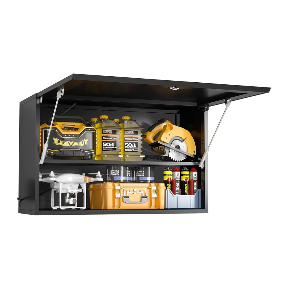 Garage Wall Cabinet, Metal Tool Cabinet with Lock&Adjustable Shelf