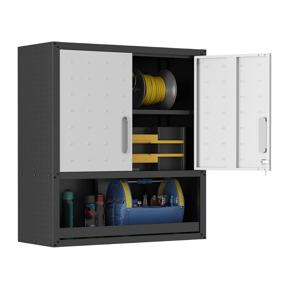 Garage Wall Cabinet with 2 Locking Doors Metal Storage Cabinet