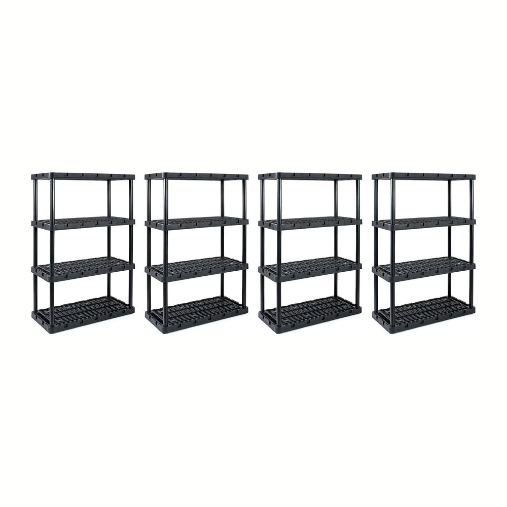 Gracious Living 4 Pack Heavy-Duty Storage Shelves, Knect-A-Shelf 4-Shelf Vent...