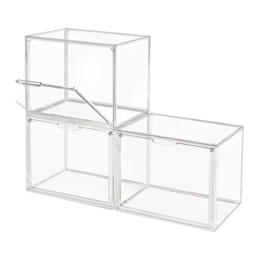 GUDEMAY Clear Stackable Plastic Storage Bins with Magnetic Lid, Dustproof Boo...