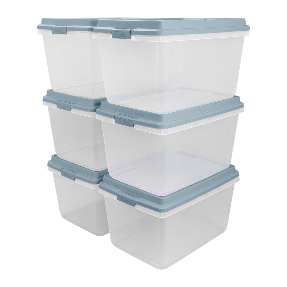 Hefty HI-RISE Stackable Storage Bins - Under Bed Storage Containers with Lids...