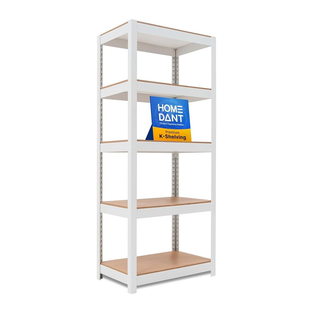 HOMEDANT House 5 Tier 24.1" W Laminated Metal Shelving Unit Adjustable S...