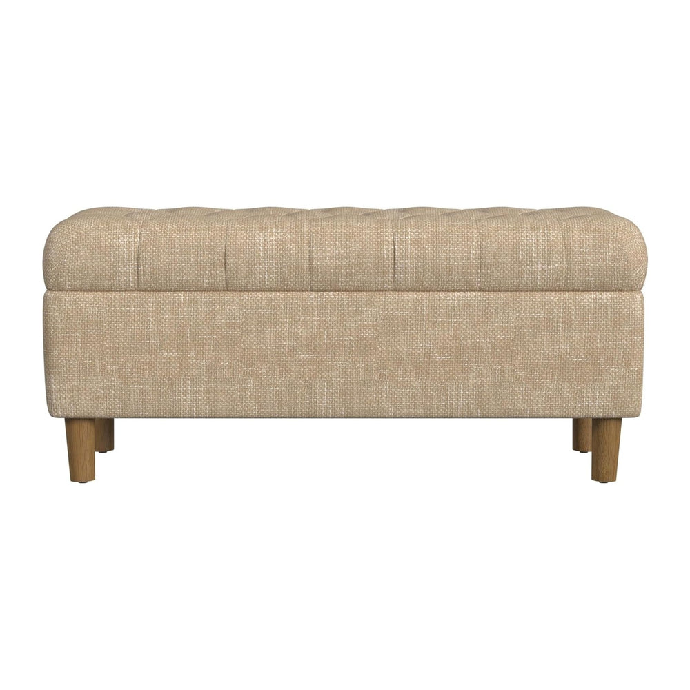 HomePop Ainsley 40" Storage Ottoman Bench - Oatmeal Textured Fabric