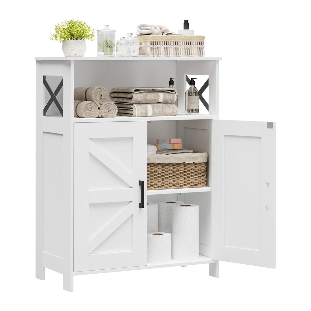 Homhedy Farmhouse Bathroom Storage Cabinet with Doors, Small Floor Cabinet