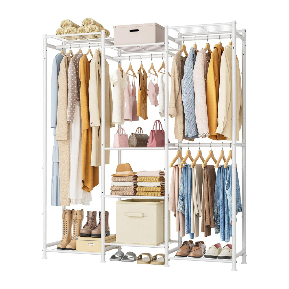 HOMIDEC Wardrobe Closet, 4 Hanging Spaces Portable Clothes Rack