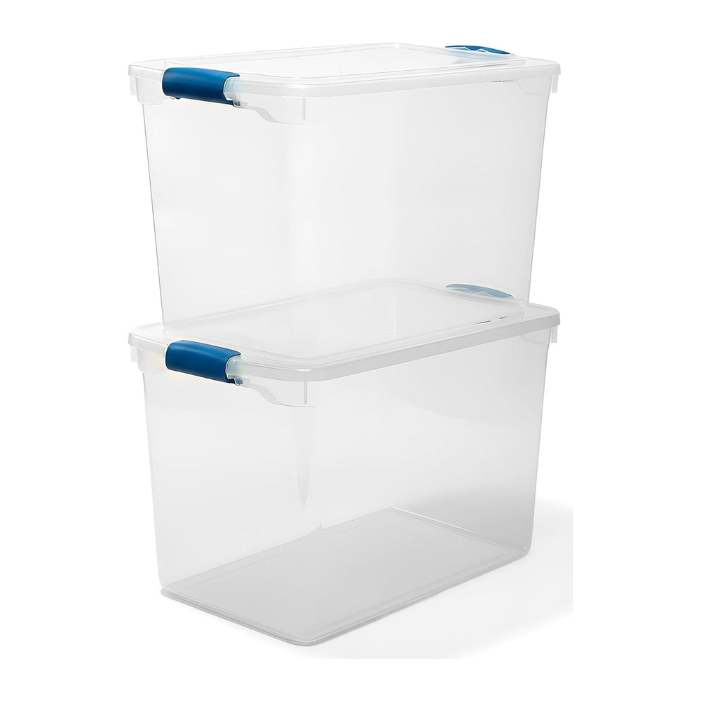 HOMZ 2-Pack Latching Lid, 112 Quart, and Office