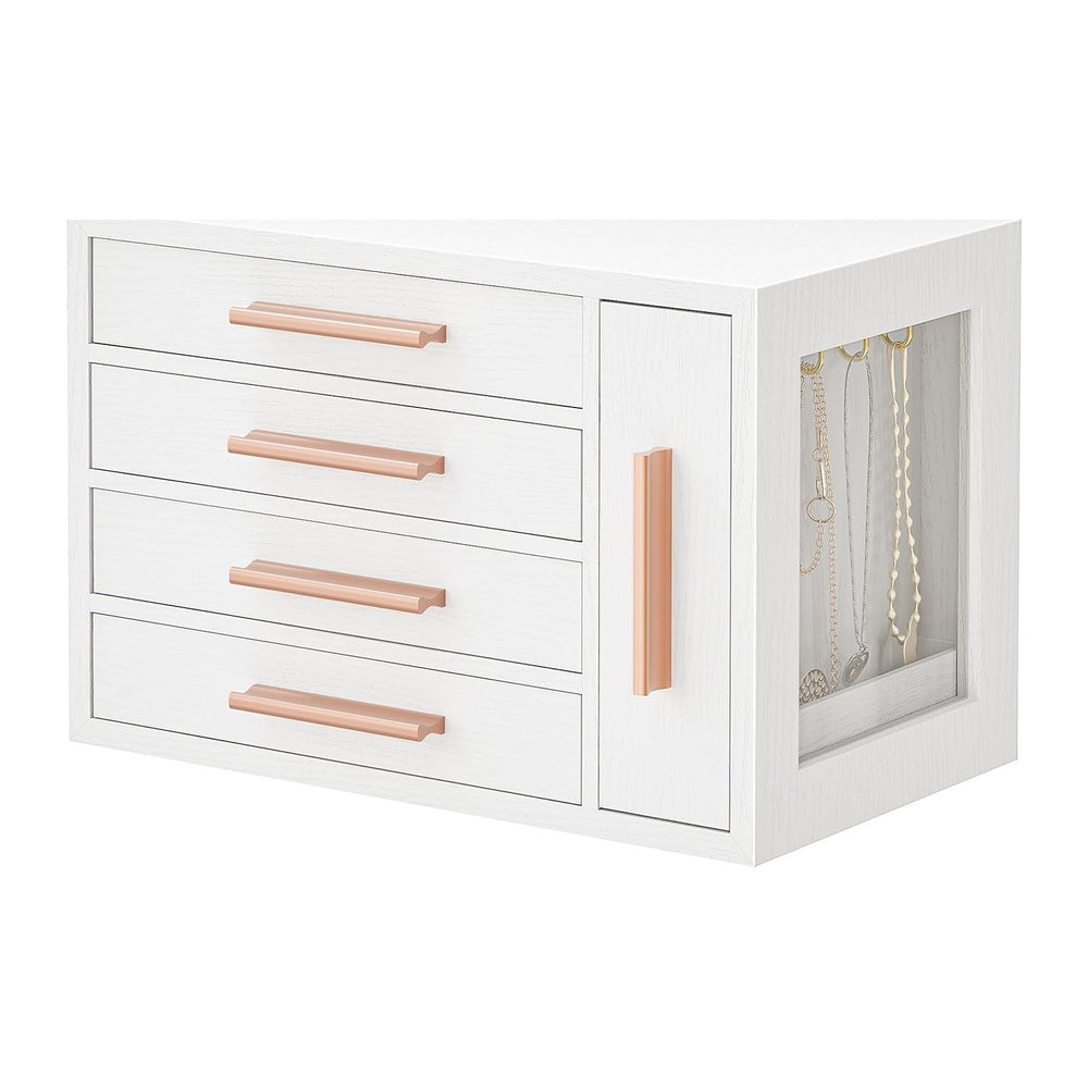 HOOBRO Jewelry Box for Women, Wooden Jewelry Organizer, Transparent Window