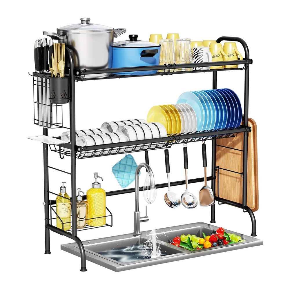 HOWDIA 3-Tier Over The Sink Dish Drying Rack,Stainless Steel Dish Rack