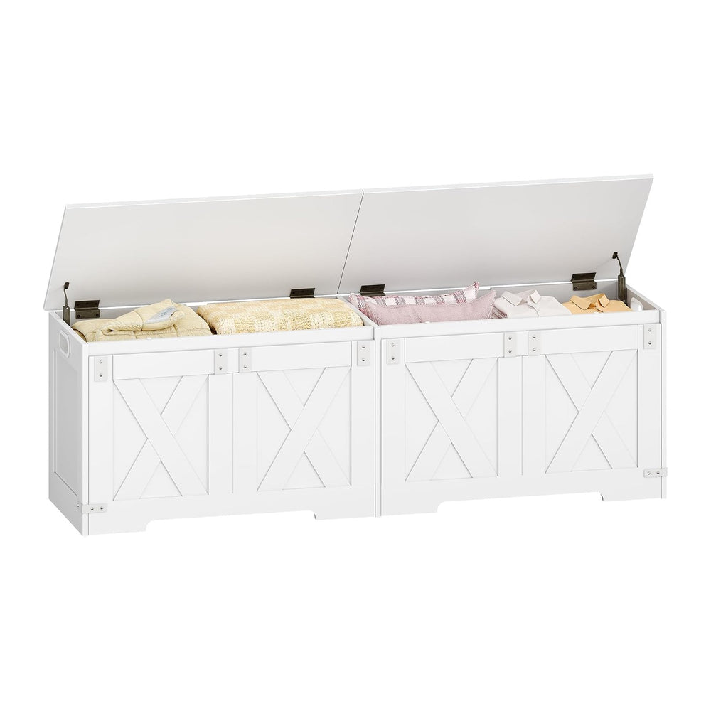 Hzuaneri 59" Modern Farmhouse Storage Chest and Bench | 70 Gal | 330lb Seat