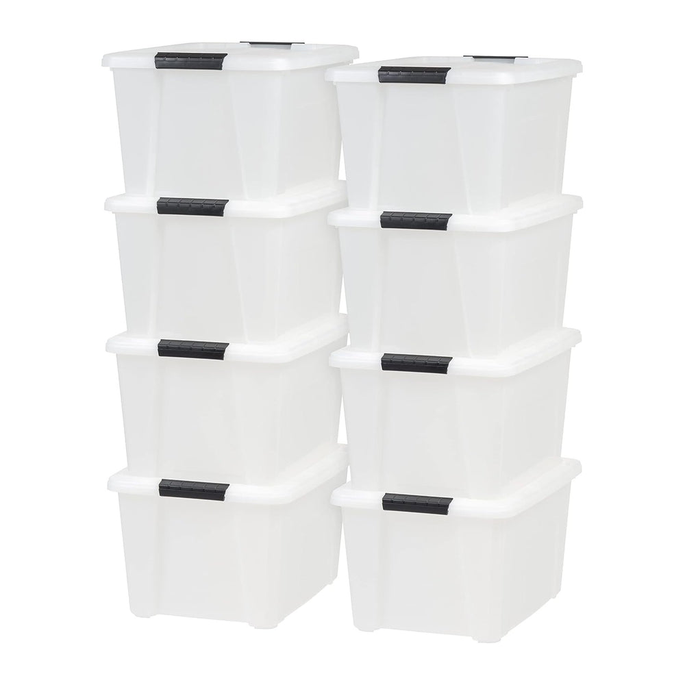 IRIS USA 33 Qt Stackable Plastic Storage Bins