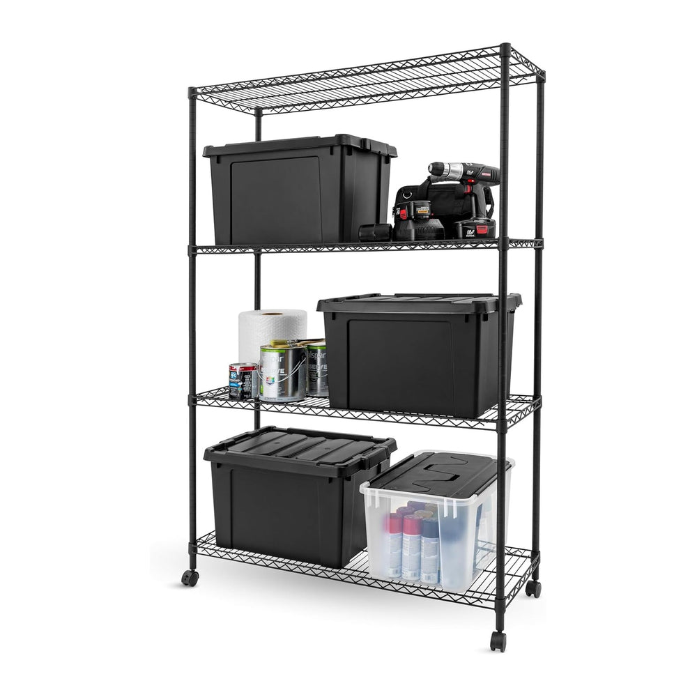 IRIS USA, Inc. 4-Tier Adjustable Heavy Duty Steel Storage Rack with Removable...