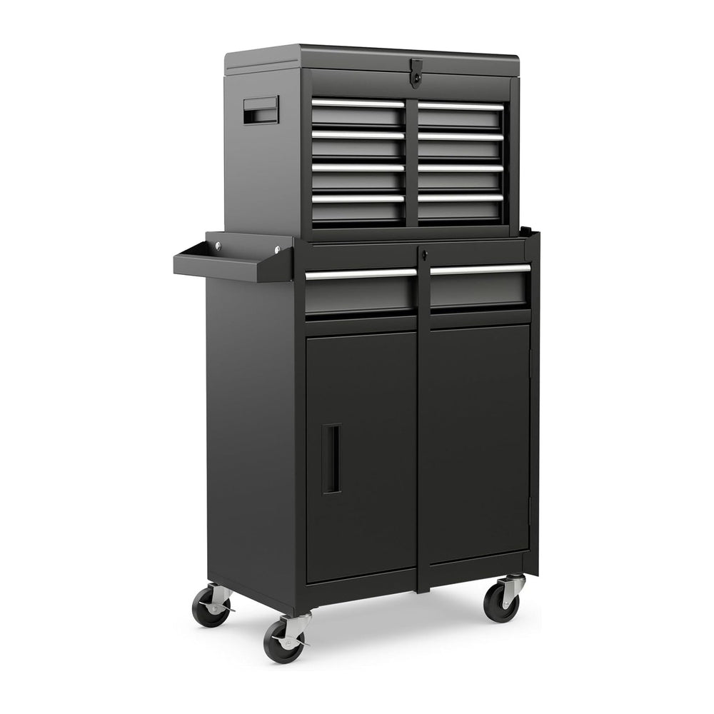 IRONMAX 2-in-1 Detachable Rolling Metal Tool Chest, 5 Drawers, Black