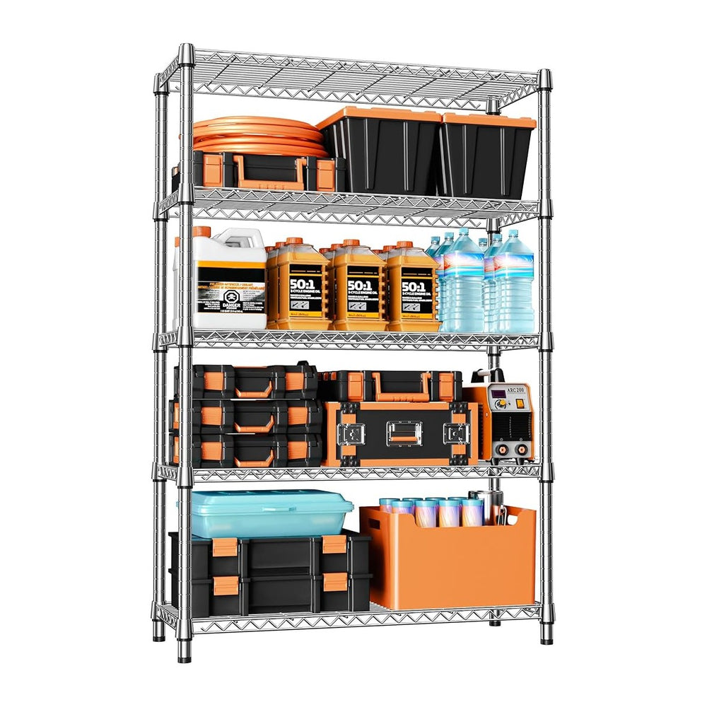 IZEUK 1750LBS Garage Shelving Wide Storage Shelves 5 Tier Metal Shelves Heavy