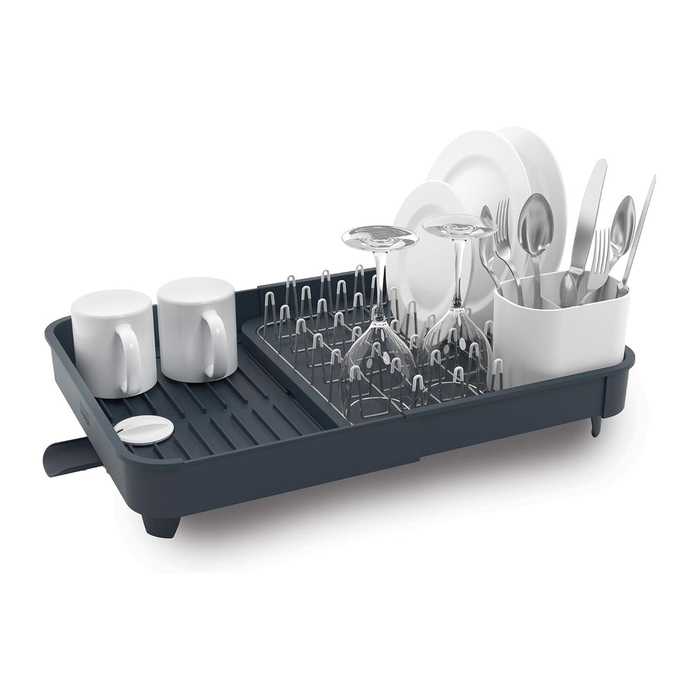 Joseph Joseph Extendable Dish Drying Rack with Expanding Dual Parts, Non-Scra...