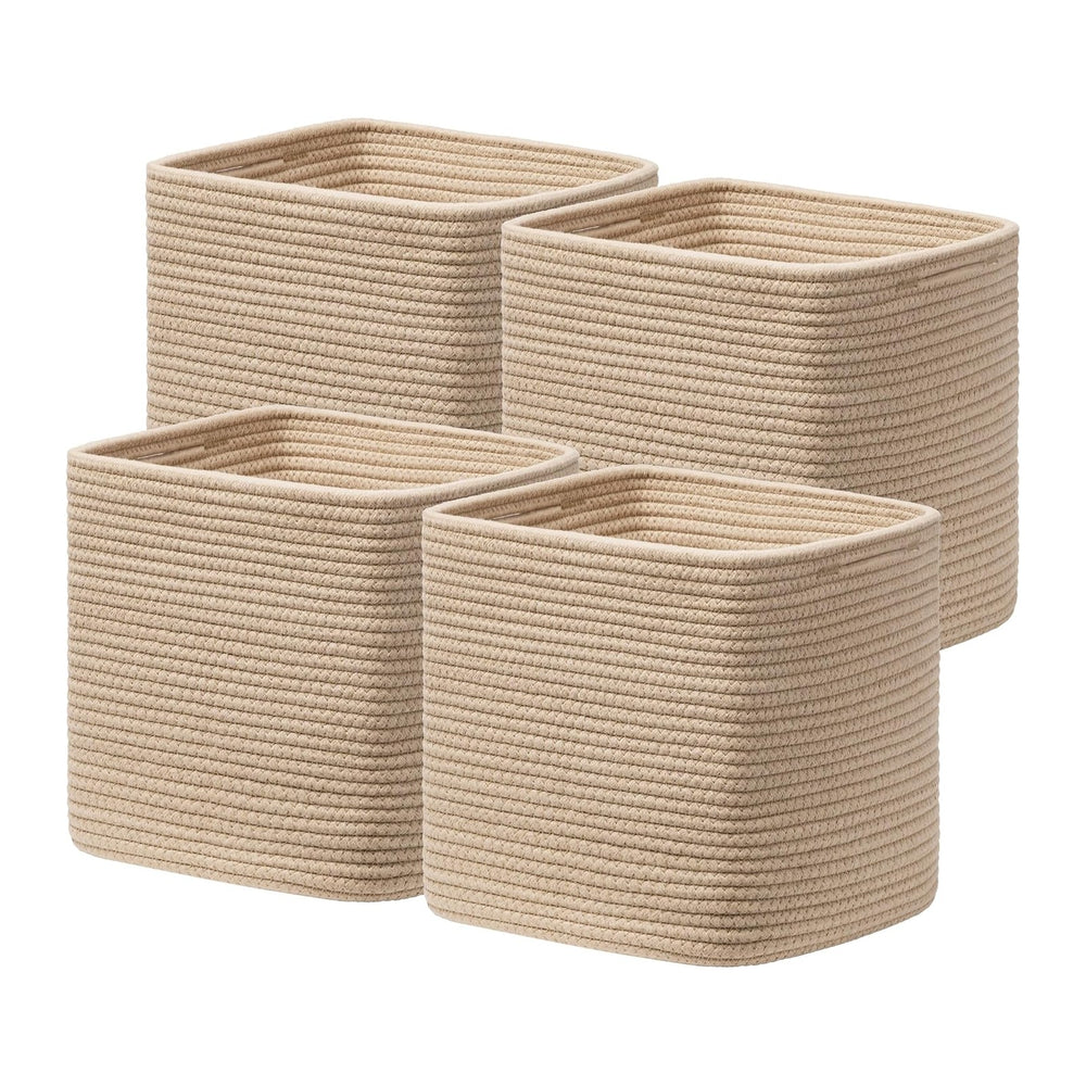 joybest 11inch Cube Storage Bins, Cotton Rope Woven Organizer Basket