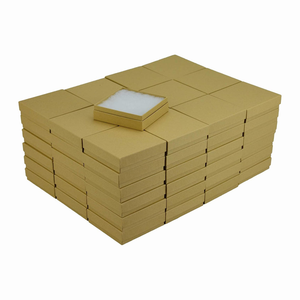 JPB Kraft Cotton Filled Jewelry Box #33 (Case of 100) 3.5 inches x 3.5 inches