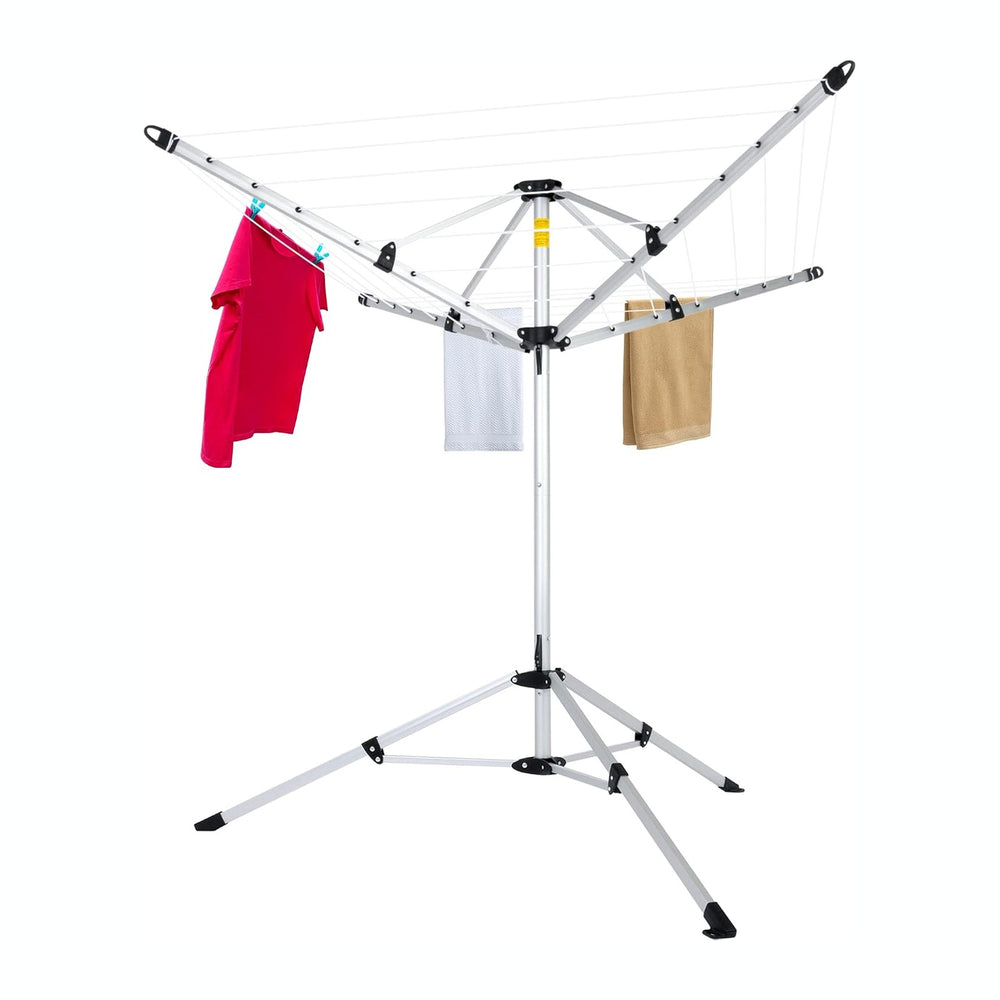 JS HANGER Drying Natural Clothes Airer Outdoor Portable 4-arm Aluminum Drying...