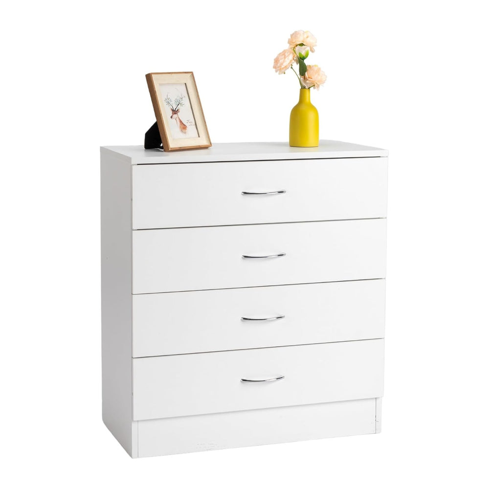 Karl home White 4 Drawer Dresser, Modern Small Chest of Drawers